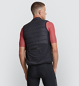 Elements Insulated Cycling Gilet / Vest - Black, Mens sizing, road, commuting, gravel riding, YKK Vislon zipper, packable pocket, DWR C6 treatment