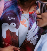 Pedla cycling LOCAL LOOPS Men's Long Sleeve Classic Jersey Bubble Swirl side view breathable moisture wicking