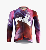 Pedla cycling LOCAL LOOPS Men's Long Sleeve Classic Jersey Bubble Swirl silo shot breathable moisture wicking