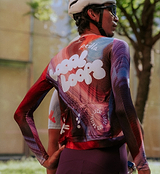 Pedla cycling LOCAL LOOPS Men's Long Sleeve Classic Jersey Bubble Swirl front view breathable moisture wicking