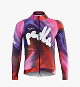 Pedla cycling LOCAL LOOPS Men's Thermal Long Sleeve Jersey Swirl silo shot reflective
