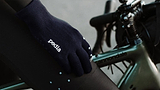 Core / AquaSHIELD Gloves - Navy. 3 layer bonded woven knit, water-resistant, lightweight, breathable, silicone palm print.