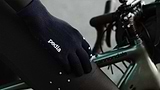 Core / AquaSHIELD Gloves - Navy. 3 layer bonded woven knit, water-resistant, lightweight, breathable, silicone palm print.