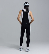 PRO SuperFIT Air men's black cycling bib tights back view, lightweight Italian stretch-woven fabric, high-compression 4-way stretch, Elastic Interface 8+ hr chamois, perforated center-back ventilation, reflective logos, UPF 50+