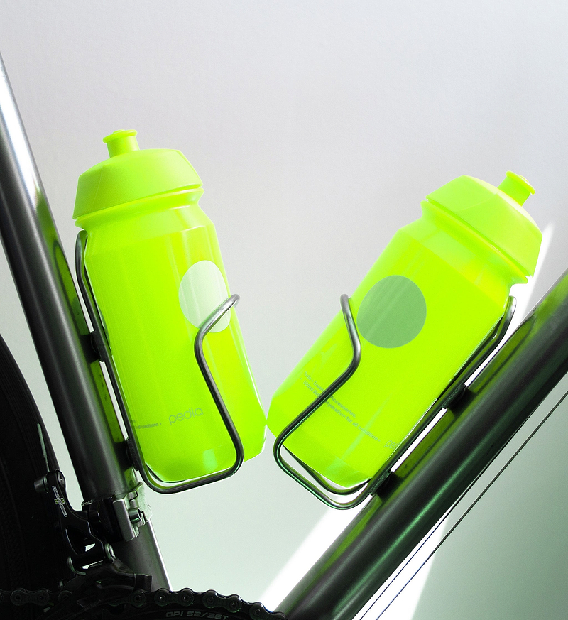 Pedla Tacx Shiva 500ml eco yellow biodegradable cycling water bottle, BPA-free bidon with lockable pull lid, ergonomic squeeze design for bike bottle cages, sustainable hydration for road and mountain cycling