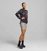 Side profile of ON_OFF Long Sleeve Technical Tee – dark purple cycling top with ergonomic fit and flatlock seams for off-road durability