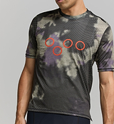 Close-up of lightweight technical knit fabric and flatlock seams – ON_OFF Tech Tee engineered for comfort, breathability, and hydration access
