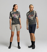 Front view of unisex light-coloured cycling tech tee – Italian technical knit with streamlined fit for warm weather rides