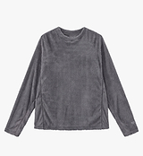 PEDLA x N-0 grey AIR-FLEECE open-grid polyester mid-layer, breathable moisture-wicking cycling fleece with raglan sleeves — lightweight unisex technical streetwear layering top for active warmth