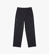 PEDLA x N-0 loose-fit black fleece-bonded soft-shell pants, water-resistant insulated commuter pant with extended side zippers, adjustable waistband, zip side pockets; unisex technical streetwear