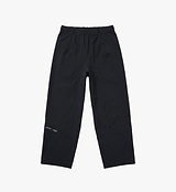 PEDLA x N-0 loose-fit black soft-shell pant, fleece-bonded water-resistant commuter and cycling pant with extended side zips, adjustable nylon webbing waistband, two side pockets — unisex motion-ready streetwear