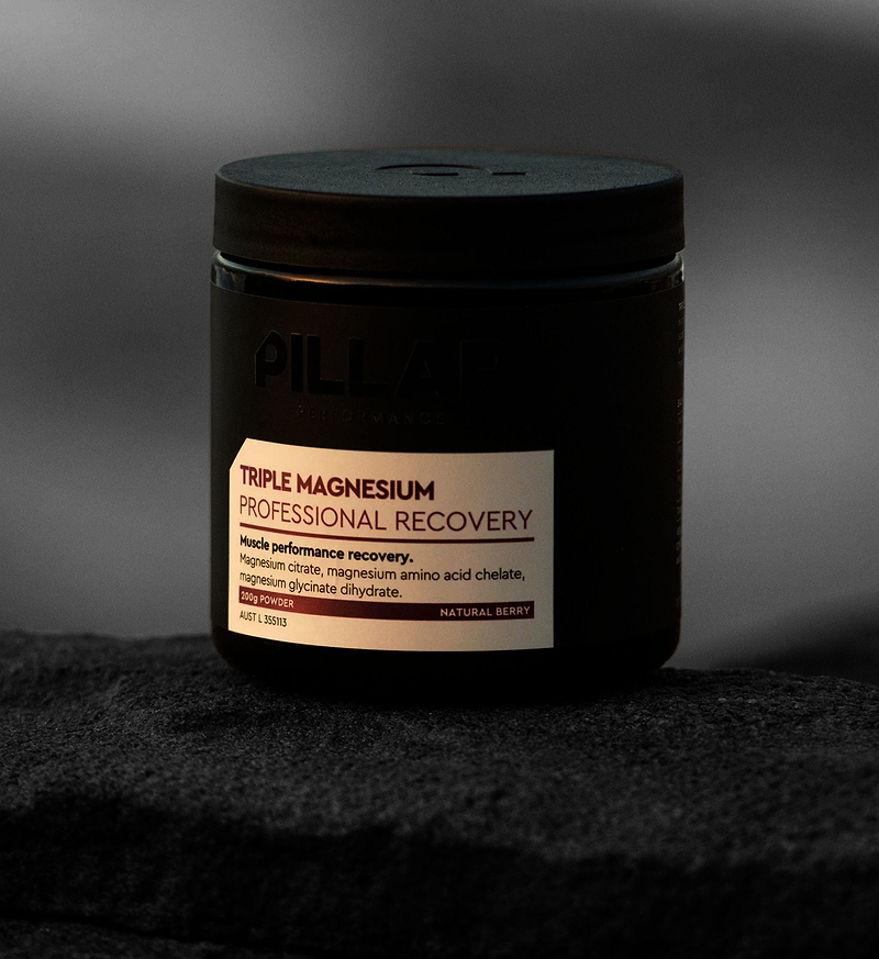 Pedla Pillar Performance Triple Magnesium Powder Natural Berry 200g Jar - TRIPLE MAGNESIUM features three select forms of bioavailable magnesium, providing multi-action support for neuromuscular function and recovery. Magnesium is also used to support the recovery phase after physical activity, including muscular aches, pains, cramps and spasms.