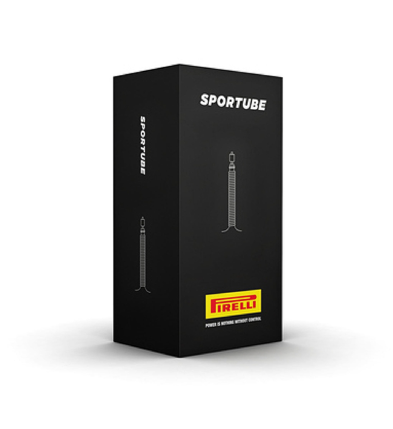 Pirelli SporTUBE butyl inner tube 700x32-40C, 150g, Presta 48mm silver valve — classic road, gravel and urban bike tube compatible with disc and rim brakes