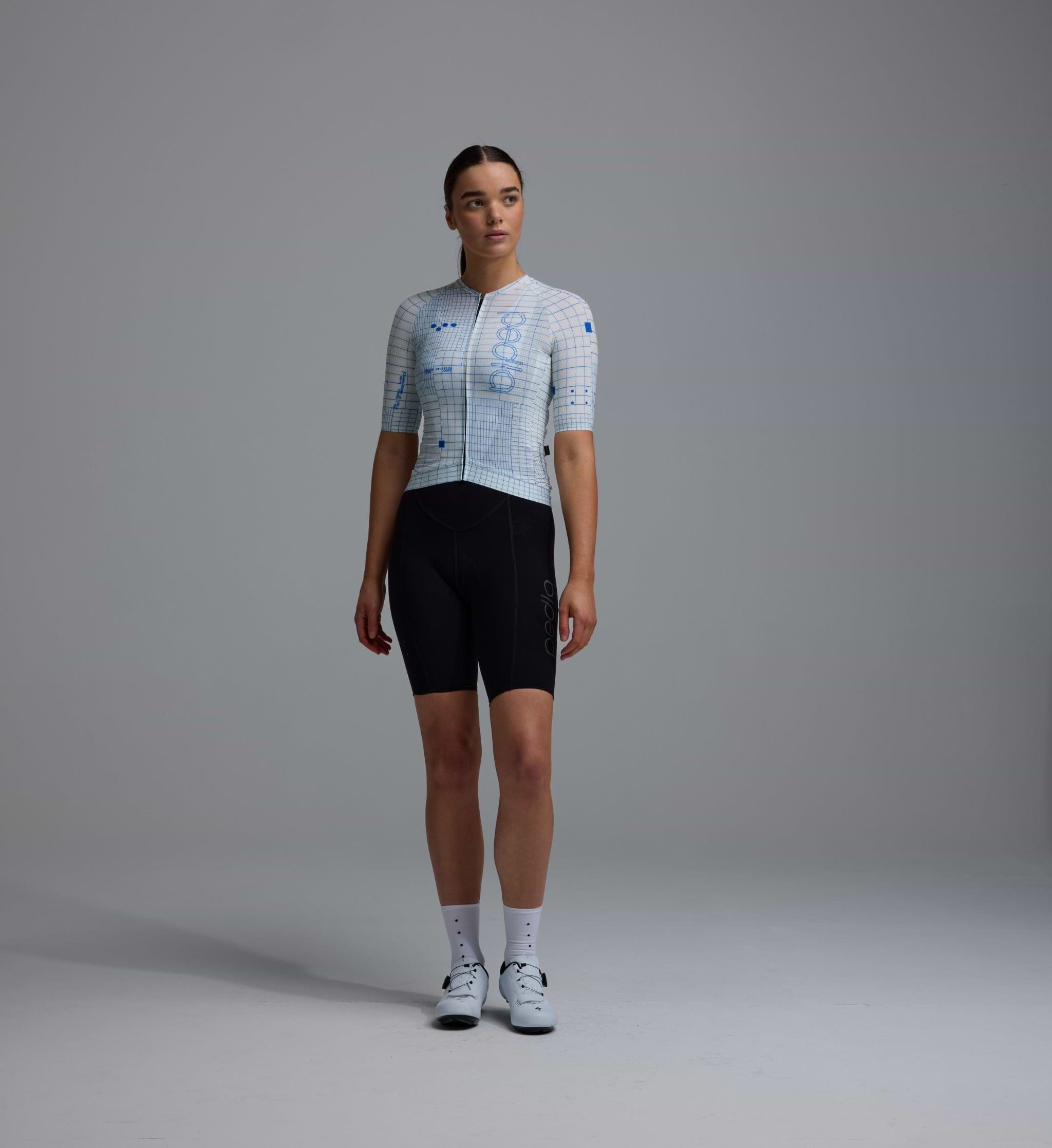  Women's Pro Fit Jersey Sサイズ Women's Pro Pursuit 3.0 cycling jersey Grid White race fit