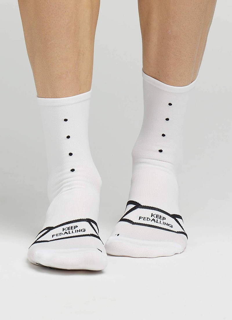 Lightweight Socks White - Introducing the latest in lightweight sock technology: Our Pedla sock is highly breathable with active performance wicking technology for maximum moisture management & temperature control - ideal for hot summer days. Constructed from a Nylon + Coolmax® core spun covered Lycra® containing unsurpassed moisture management and sport stability.