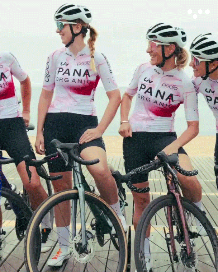 PANA x Pedla Bundle Women's Training Jersey & Chocolate Bundle Blush - The perfect bundle for movers, riders, and obviously, chocolate lovers.The official Pedla Pana Organic cycling team jersey, inspired by our Cherry flavours. By popular demand, our friends at Pedla have re-created the team jersey without the additional sponsor logos.
