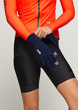 Core / AquaSHIELD Gloves - Navy. 3 layer bonded woven knit, water-resistant, lightweight, breathable, silicone palm print.