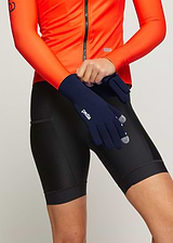 Core / AquaSHIELD Gloves - Navy. 3 layer bonded woven knit, water-resistant, lightweight, breathable, silicone palm print.