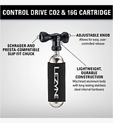 Lezyne Control Drv Co2 - Black, durable dispenser with control valve operation for easy inflation.