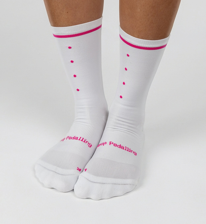 Pedla Lightweight / Socks - Fuchsia White