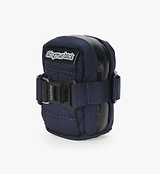 Plan B Micron navy under-seat saddle bag — compact water-resistant 1000D nylon bike bag with PU-coated YKK zip, magnetic 25mm strap, 0.48L capacity for spare tube, CO2 and multi-tool (Made in Australia)