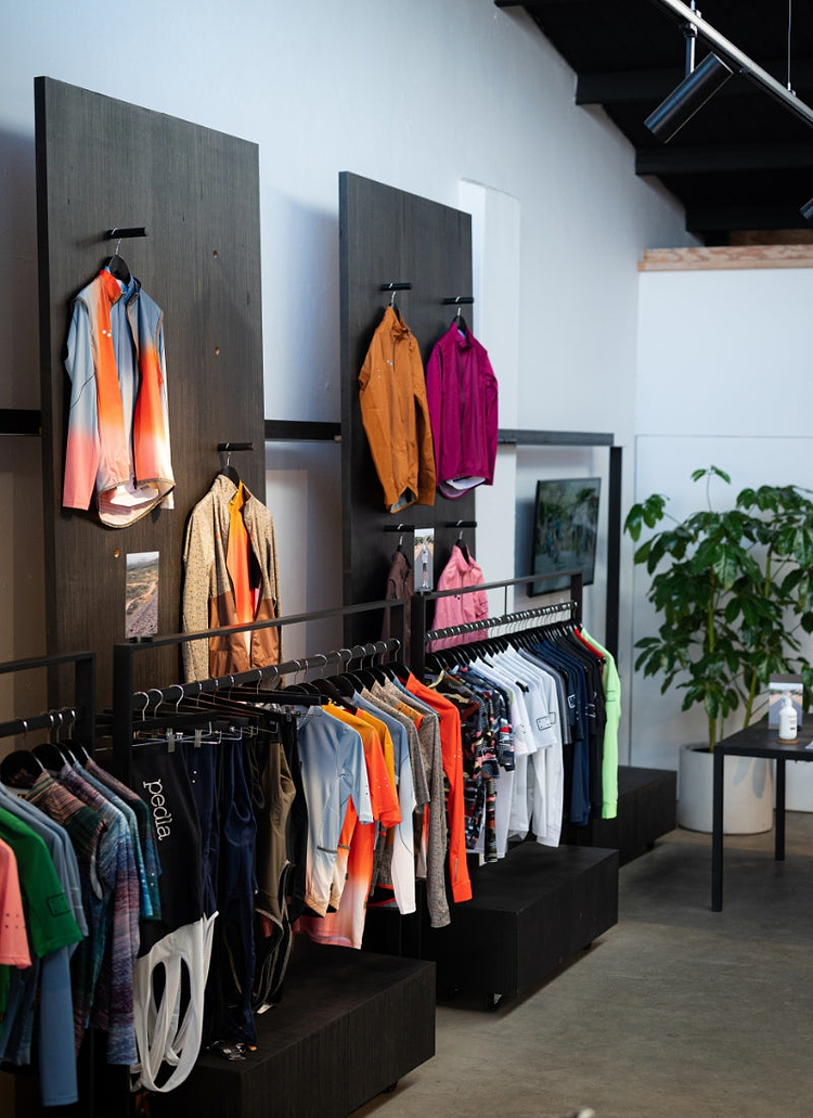 Inside the Pedla store - cycling aparel
