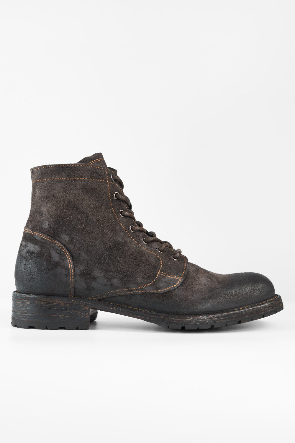 BURTON lava-grey suede lace up boots.