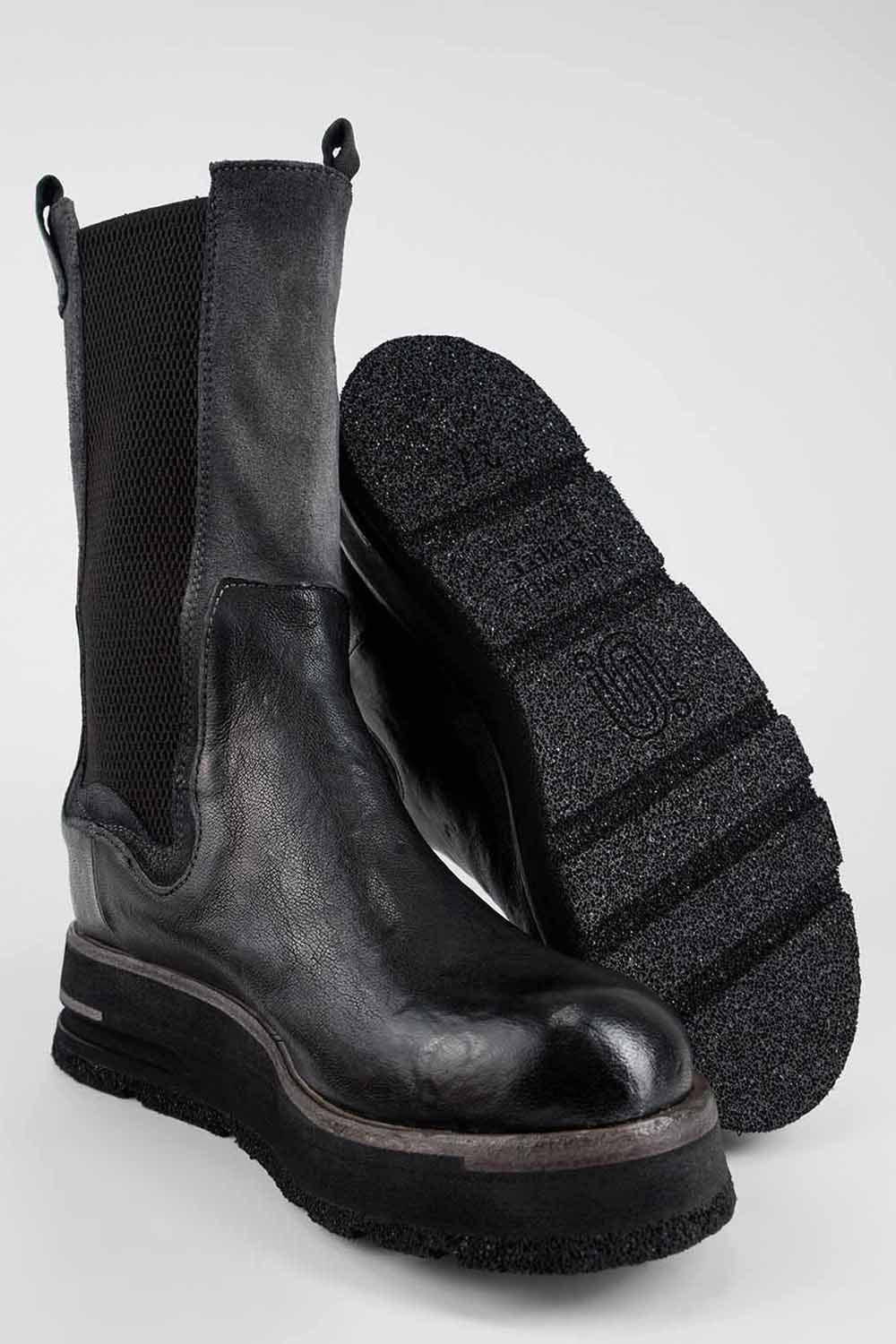 HARLEY black & grey suede high chelsea boots.