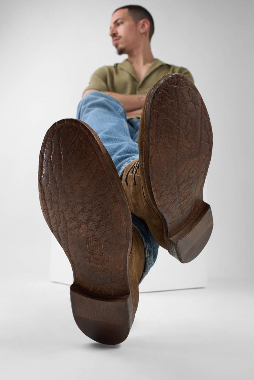 HAVEN barley-brown suede chukka boots.