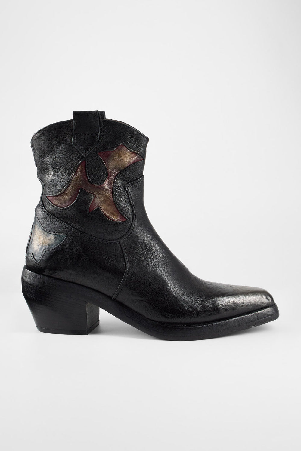 JOLENE Black metallic texan boots