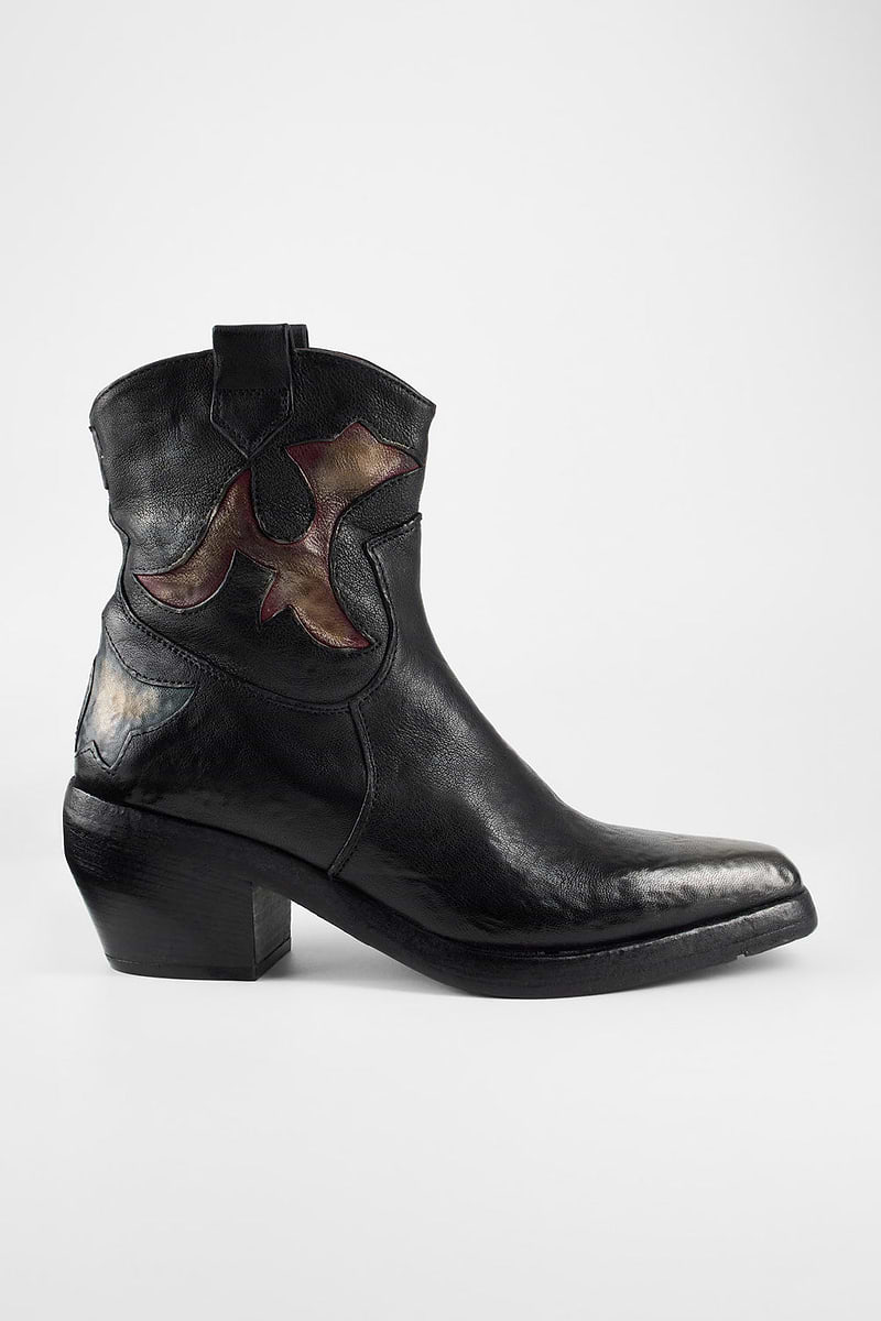 JOLENE Black metallic texan boots | untamed street JOLENE Black metallic texan boots | untamed street