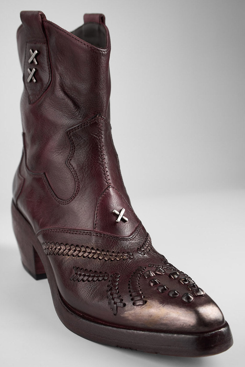 JOLENE rich-burgundy embellished texan boots | untamed street  UNTAMED  STREET