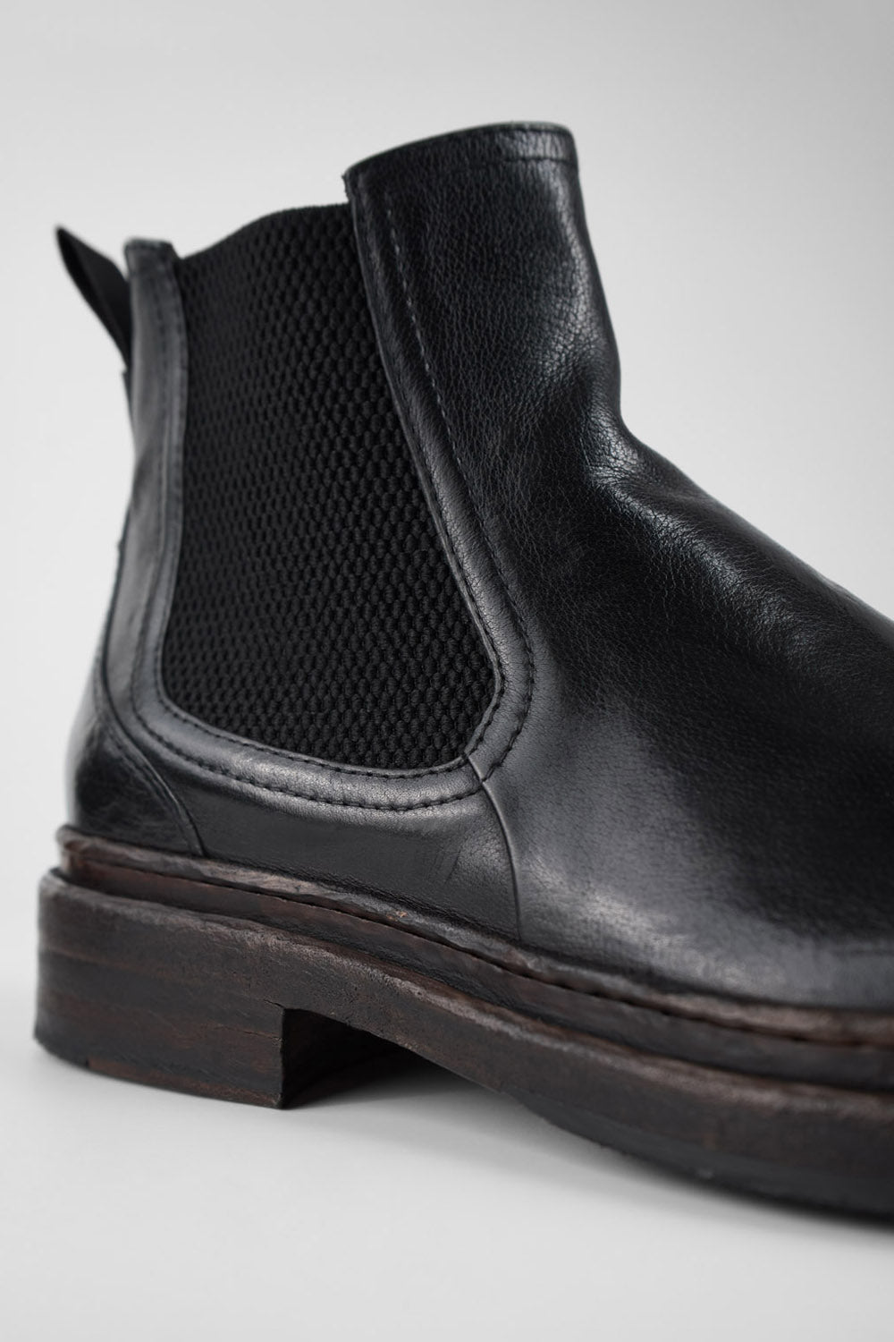 LAMBETH jet-black welted chelsea boots.