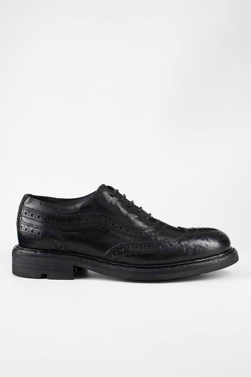 LENNOX black brogue oxford shoes. – UNTAMED STREET display picture 1