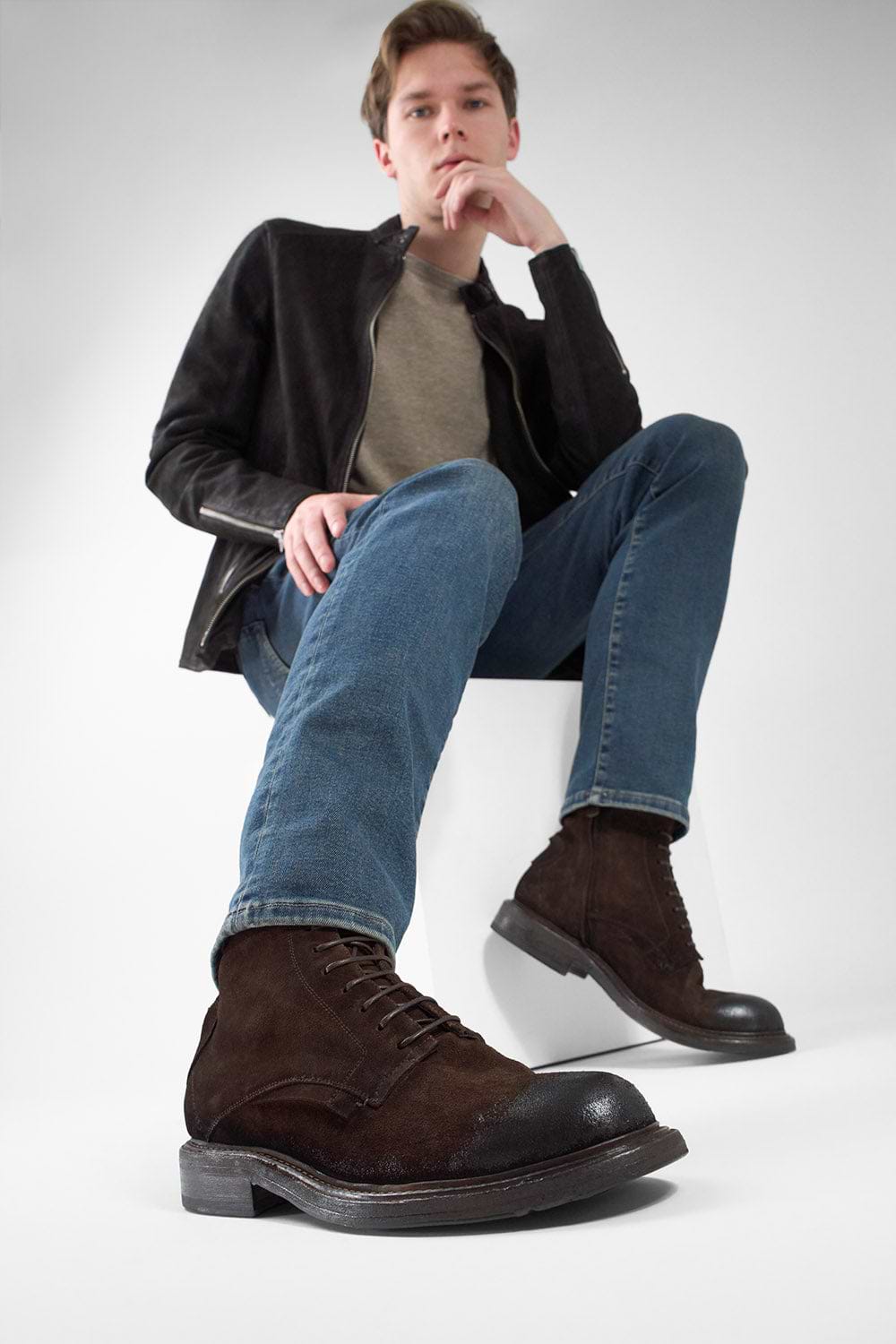 BOLTON brown suede lace up boots | untamed street – UNTAMED  display picture 1