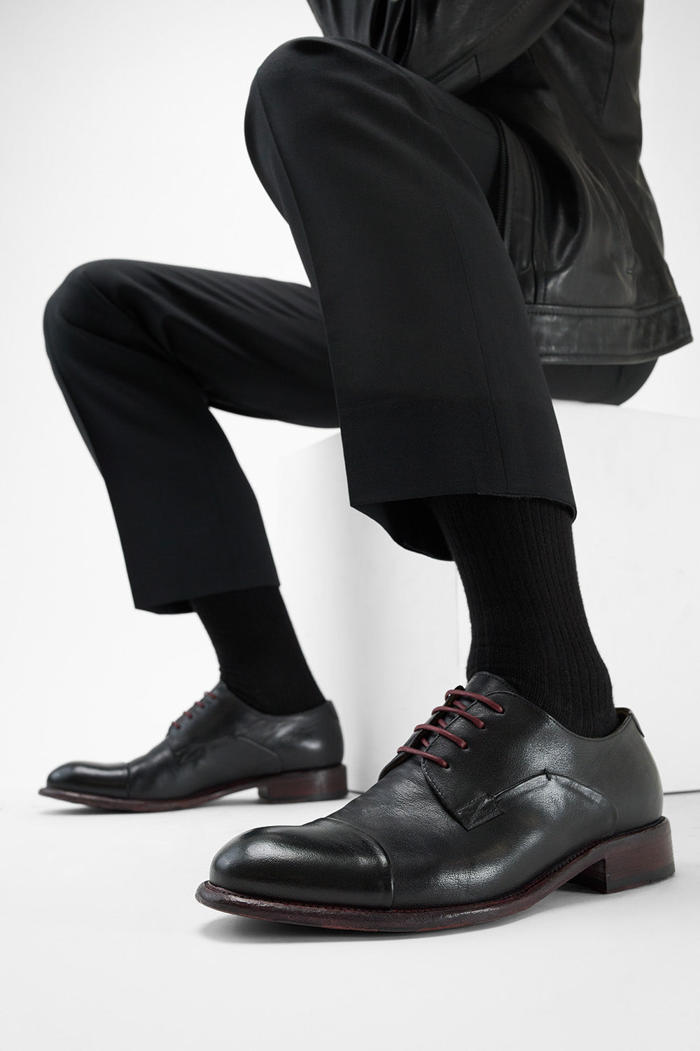Untamed Street KNIGHTON Jade Black Leather Derby Shoes KNIGHTON black derby shoes | untamed street – UNTAMED STREET main image 3