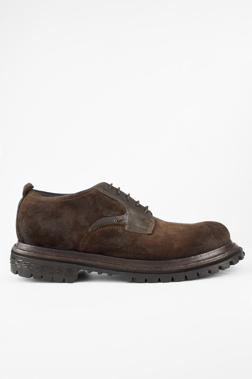 WARRICK java-brown suede derby shoes.