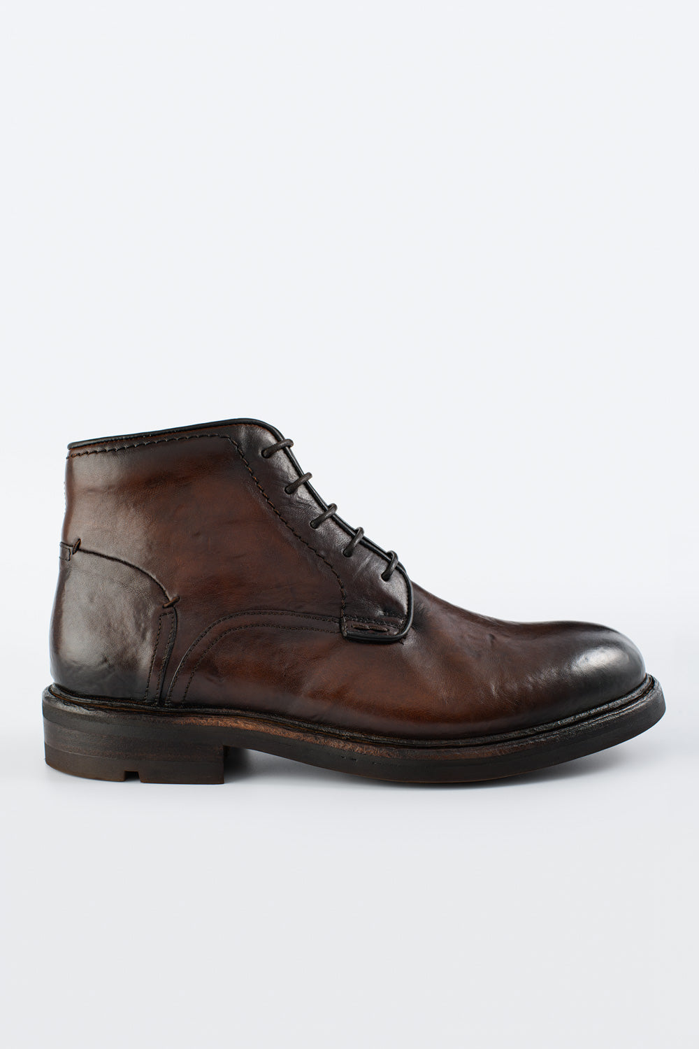 LENNOX chestnut lace up boots.