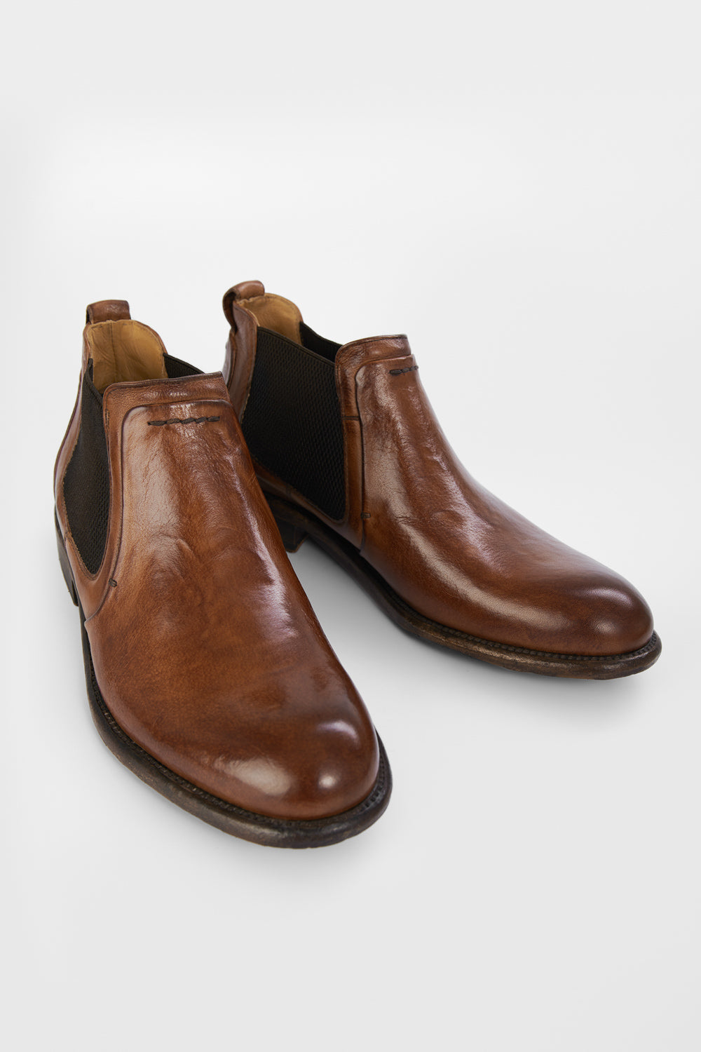 UNTAMED STREET Men Brown Buffalo-Leather Chelsea Boots KNIGHTON