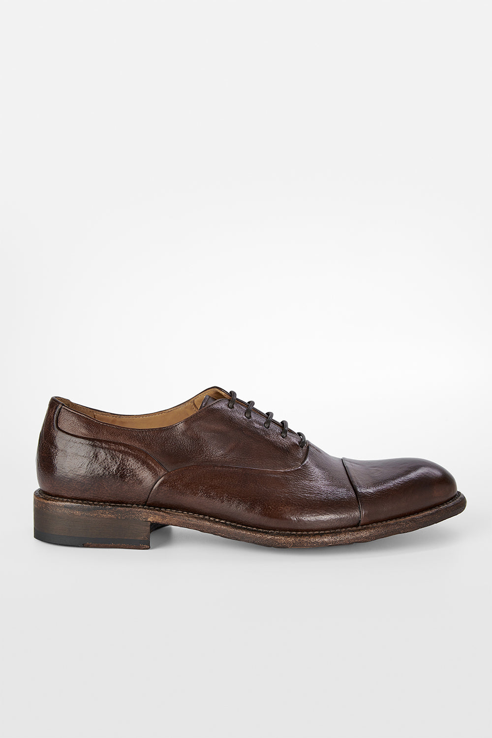 UNTAMED STREET Men Brown Buffalo-Leather Oxford Shoes KNIGHTON