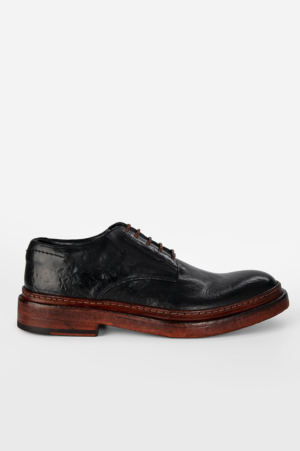 UNTAMED STREET Men Black Calf-Leather Derby Shoes YORK
