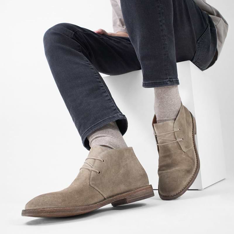 Elegant Gray Suede Chukka Boots Marco Italian Sueded Calfskin Chukka Boot in Grey by Zelli  main image 4