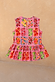 NFD Kids Pink Fruit Peplum Top with a Mediterranean fruit print, sleeveless cotton and back button detail.