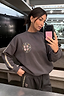 Thumbnail for Charcoal Grey Embroidery Elements Sweatshirt