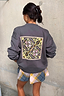 Thumbnail for Charcoal Grey Embroidery Elements Sweatshirt
