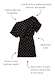 Black Plisse Mini Tilly Dress with gold metallic dots, an off-the-shoulder neckline and elasticated waist.