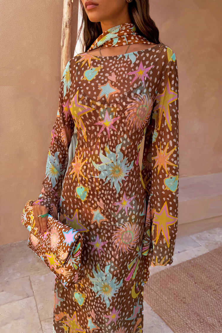star print mesh dress Women's Star Fawn Aria Mesh Dress in - Size 22