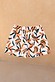 Boy's Banana Print Swim Shorts in cream with orange and blue banana clusters and an elasticated waistband.