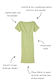 Pistachio Tilly Dress in green plisse fabric with gold flecks, highlighting the elasticated waist and lettuce hem.