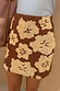 Thumbnail for Brown Jaden Beaded Skirt featuring cream floral beadwork in a mini length.